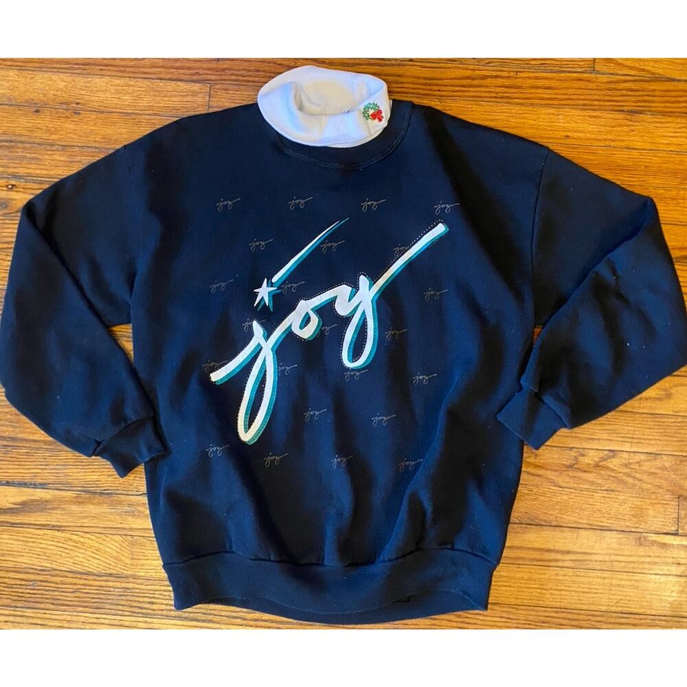 Vintage Gopher Joy Sweatshirt Double Turtleneck Collar Pullover Women’s XL Navy